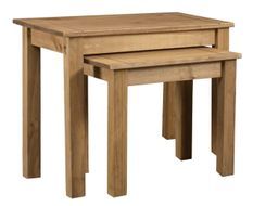 Set de 2 tables gigognes en bois de pin massif Autika – Élégance rustique et polyvalence