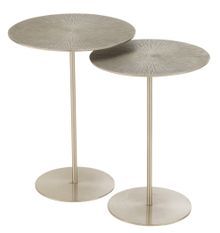 Set de 2 tables rond métal argent Kylie D 39 cm