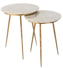 Set de 25 tables gigogne marbre bicolore Obito D 41 cm