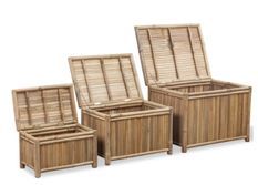 Set de 3 coffres de rangement Kyca - Bois de bambou