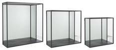 Set de 3 étagères murales miroir carré métal noir Mita L 60 cm