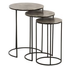 Set de 3 tables rondes aluminium bicolore Ash D 42/D 35/D 30 cm