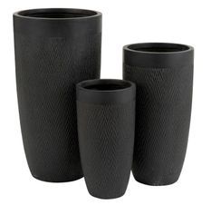 Set de 3 vases argile noir Cintee