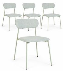 Set de 4 chaises INKA – Acier peint & assise rembourrée