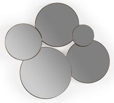 Set de 5 miroirs muraux ronds en métal doré RIZO - L 67 x H 62 cm