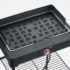 SEVERIN - PG8568 - Barbecue sur pieds électrique, 2 200 W, grille en fonte d'aluminium, bac a eau réducteur de fumée et d'odeurs, No