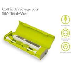 SILK'N TWC1PEU001 - Coffret de recharge pour Silk'n toothwave - Rangement brosse a dents éléctrique + 2 brossettes