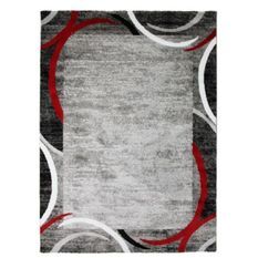 SUBWAY ENCADRE Tapis de salon en polypropylene - 200x290 cm - Rouge