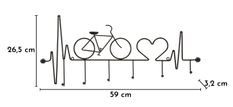 Support mural pour vélo noir nero cm 59 x 3,2 x 26,5