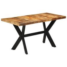 Table à dîner 140x70x75 cm bois de manguier massif brut