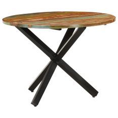 Table à dîner ronde 100x100x75 cm Bois de récupération massif