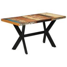 Table à manger 140x70x75 cm bois massif de récupération