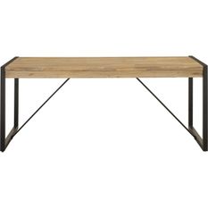 Table à manger 205 cm bois massif acacia et pieds acier noir Zayane