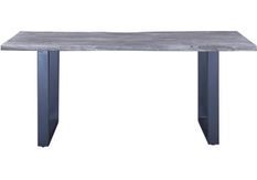 Table à manger acacia massif gris et pieds métal Melin L 180 cm