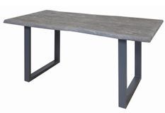 Table à manger acacia massif gris et pieds métal Melin L 240 cm