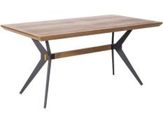 Table à manger bois clair et pieds métal noir Godo L 160 cm