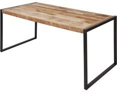Table à manger bois de manguier et acier noir Bela 180 cm