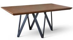 Table à manger bois de noyer et pieds métal noir Namika 180 cm