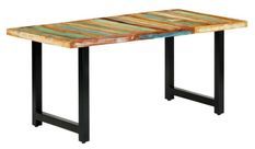 Table à manger bois de récupération et pieds métal noir en H Ledor 180 cm