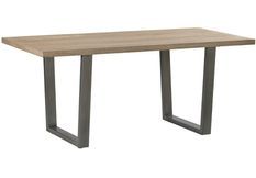 Table à manger bois foncé et pieds métal noir Erah L 180 cm