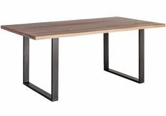 Table à manger bois foncé et pieds métal noir Vodo L 180 cm