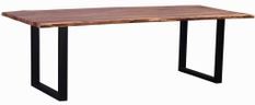 Table à manger bois massif et pieds acier noir Kinoa 160 cm