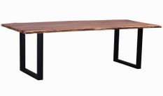 Table à manger bois massif et pieds acier noir Kinoa 240 cm