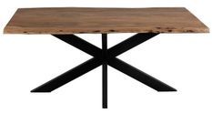 Table à manger bois massif foncé Cintee L 180 cm
