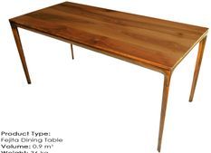 Table à manger bois massif Noyer Fejita 170 cm