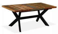 Table à manger bois massif recyclé et pieds métal noir Maxi 180 cm