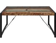 Table à manger bois massif recyclé et pieds métal noir Limba 180 cm