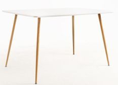 Table à manger bois naturel et blanc Luzia 120 cm