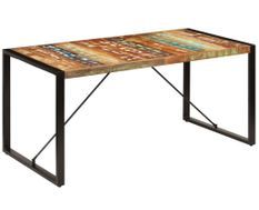 Table à manger bois reconditionné et pieds acier noir Unik 160