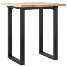 Table à manger cadre en O 60x60x75,5cm bois de pin massif fonte