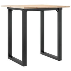 Table à manger cadre en O 60x60x75 cm bois de pin massif fonte