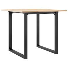 Table à manger cadre en O 80x80x75 cm bois de pin massif fonte