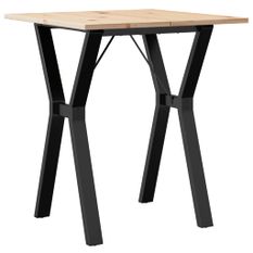 Table à manger cadre en Y 60x60x75 cm bois de pin massif fonte