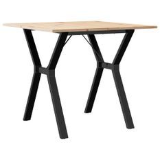 Table à manger cadre en Y 80x80x75 cm bois de pin massif fonte