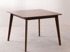 Table à manger carrée bois d'hévéa marron Kise 100 cm