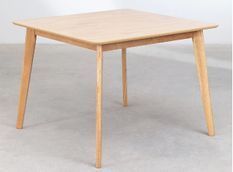 Table à manger carrée bois d'hévéa naturel Kise 100 cm
