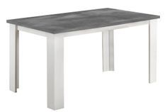 Table à manger carrée gris béton et blanc brillant Sting 120 cm