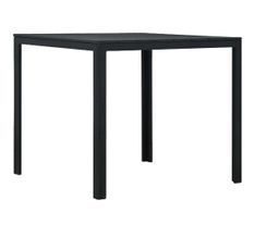 Table à manger carrée plastique et métal noir Roni