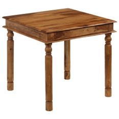 Table à manger carrée rustique bois de sesham massif Pika 80 cm