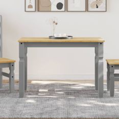 Table à manger Corona gris 112x60x75 cm bois massif de pin