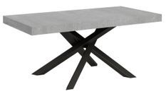 Table à manger design gris béton et pieds entrelacés anthracite 180 cm Artemis