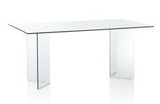 Table à manger design verre trempé transparent Akifa L 180 cm