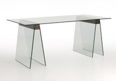 Table à manger design verre trempé transparent Luisa 180 cm – Élégance et modernité