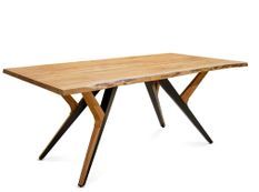 Table à manger en acacia et fer KELO 200 cm – Pièce unique en bois massif