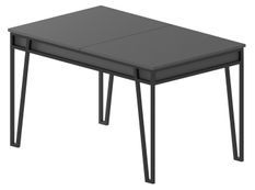 Table à manger extensible anthracite et métal noir Kasper 130/170 cm