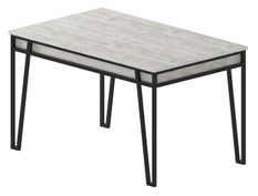 Table à manger extensible blanc et métal noir Kasper 130/170 cm